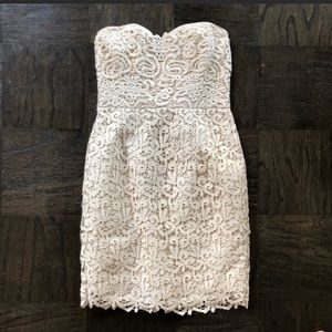 Allison Parris Sweatheart Strapless Lace Dress Sz8